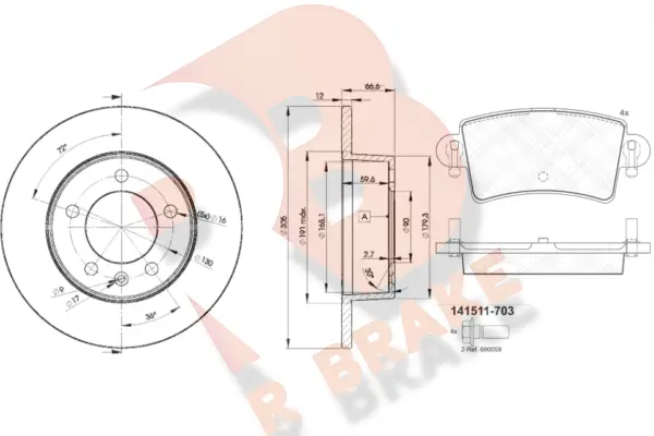 Brake Kit, disc brake (3R15111410)