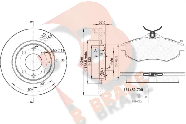 Brake Kit, disc brake (3R14504692)