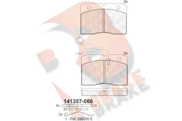 Brake Pad Set, disc brake (RB1357)