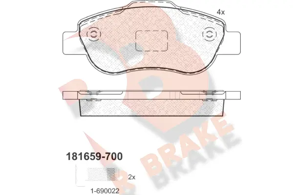 Brake Pad Set, disc brake (RB1659-700)