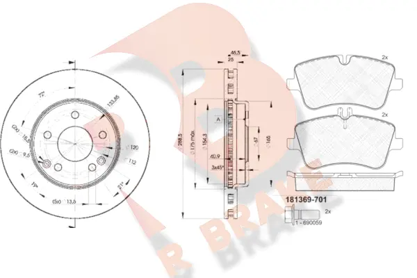 Brake Kit, disc brake (3R13690410)