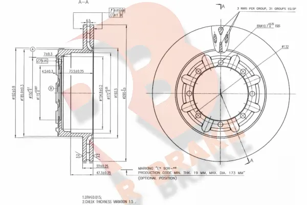 Brake Disc (78RBD16330)
