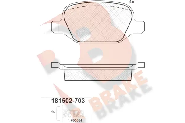 Brake Pad Set, disc brake (RB1502-703)