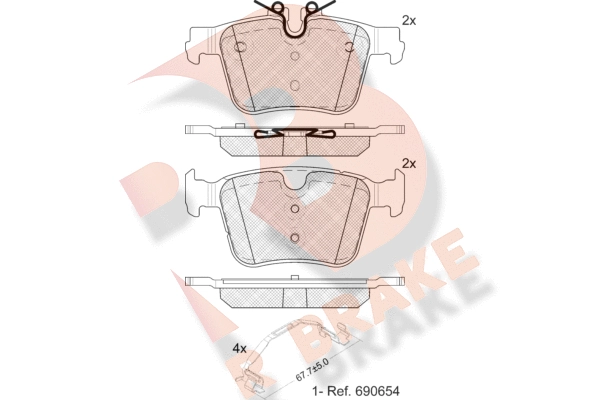 Brake Pad Set, disc brake (RB2232-203)