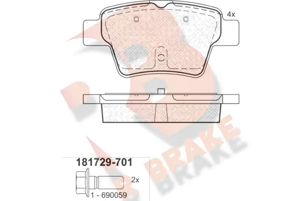 Brake Pad Set, disc brake (RB1729-701)
