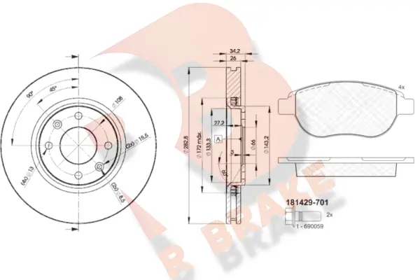 Brake Kit, disc brake (3R14294752)