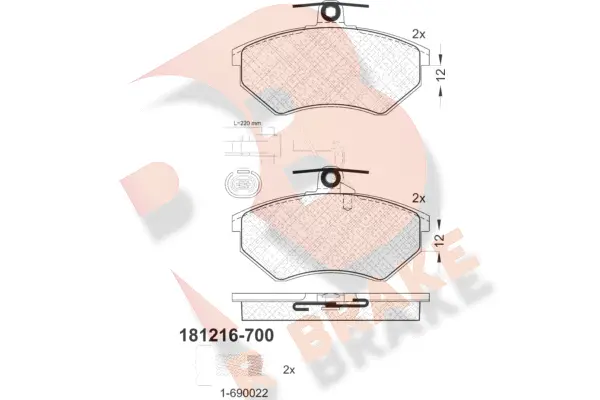 Brake Pad Set, disc brake (RB1216-700)