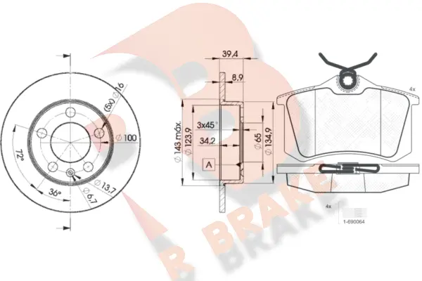 Brake Kit, disc brake (3R06975601)