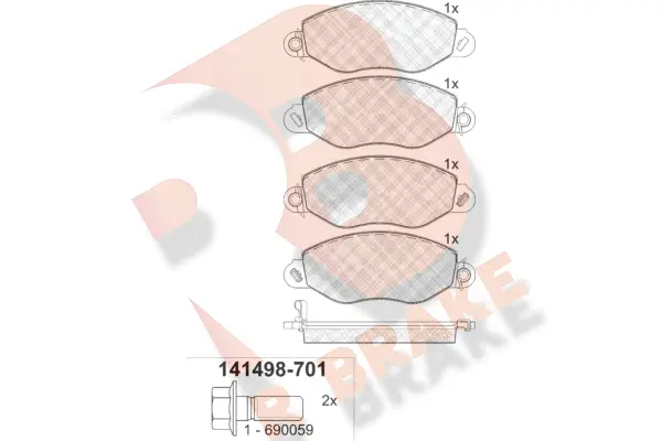 Brake Pad Set, disc brake (RB1498-701)