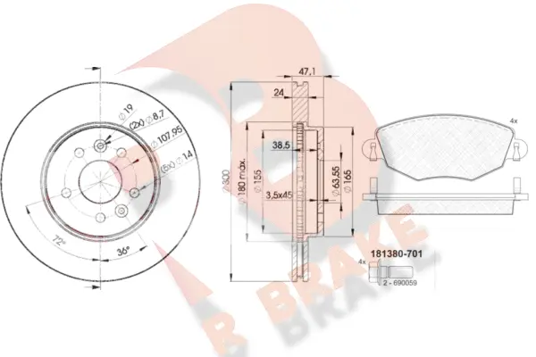Brake Kit, disc brake (3R13806767)