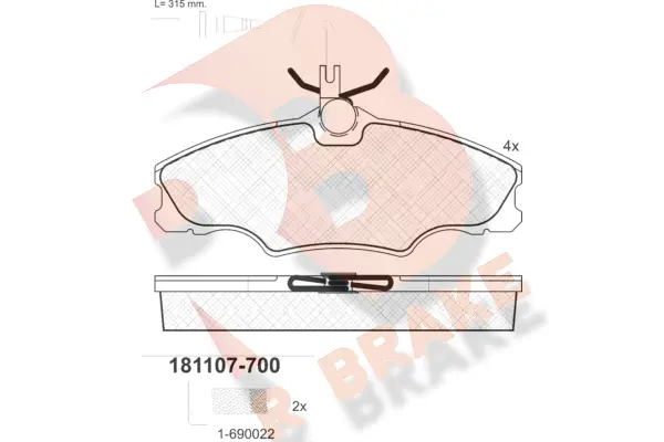 Brake Pad Set, disc brake (RB1107-700)