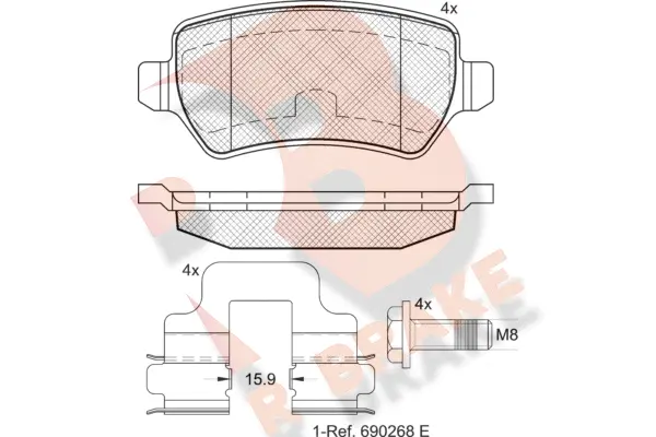 Brake Pad Set, disc brake (RB1622-204)