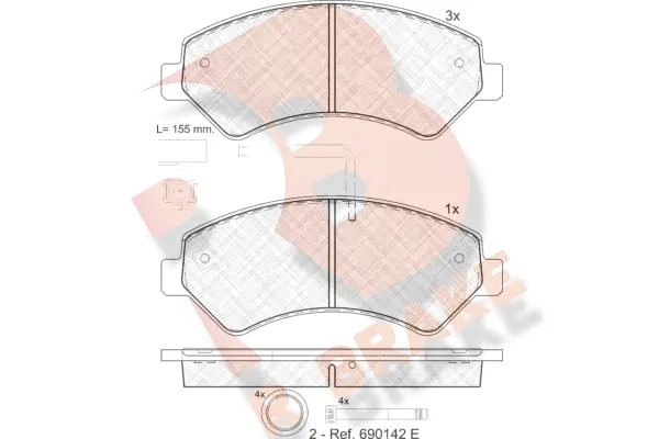 Brake Pad Set, disc brake (RB1836)