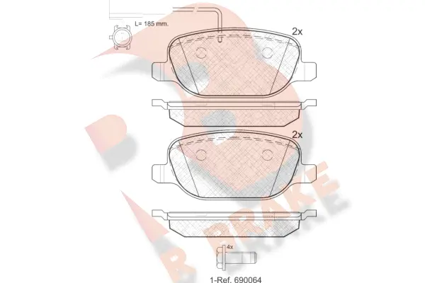 Brake Pad Set, disc brake (RB1996)