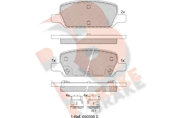 Brake Pad Set, disc brake (RB2412)