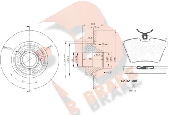 Brake Kit, disc brake (3R13516846)