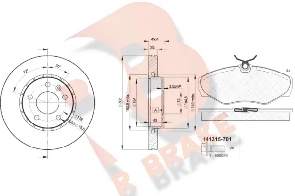 Brake Kit, disc brake (3R13156845)
