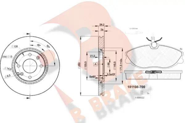Brake Kit, disc brake (3R11087406)