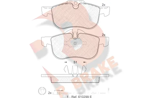 Brake Pad Set, disc brake (RB1335-203)
