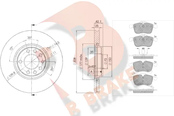 Brake Kit, disc brake (3R15929061)