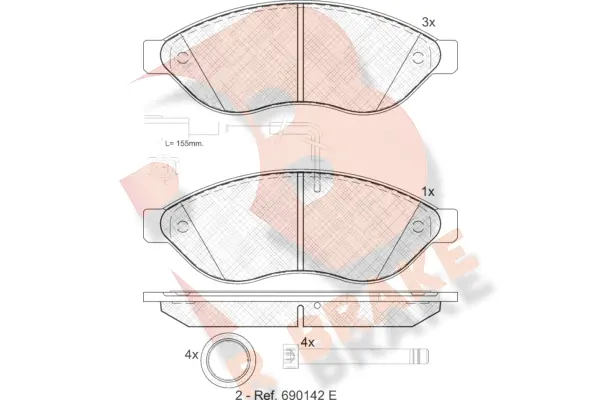 Brake Pad Set, disc brake (RB1803)