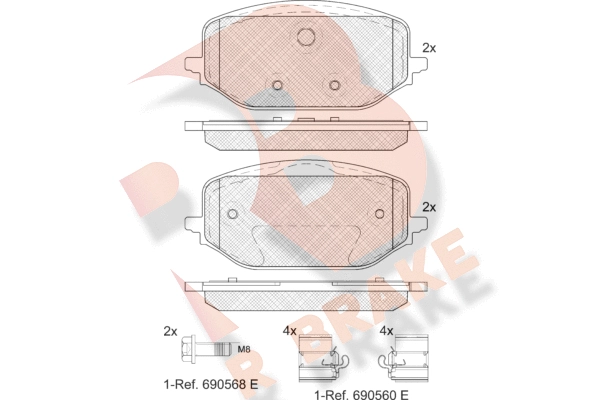 Brake Pad Set, disc brake (RB2438)
