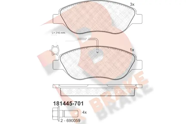 Brake Pad Set, disc brake (RB1445-701)