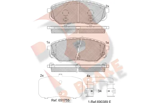 Brake Pad Set, disc brake (RB2244)