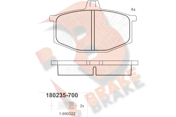 Brake Pad Set, disc brake (RB0235-700)