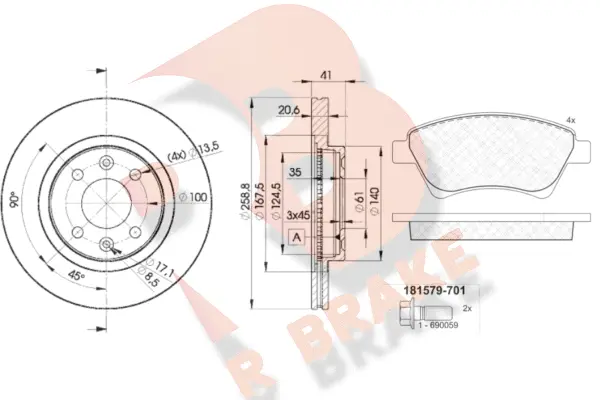 Brake Kit, disc brake (3R15793550)