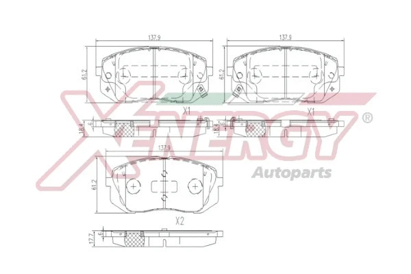 Brake Pad Set, disc brake (X41284)