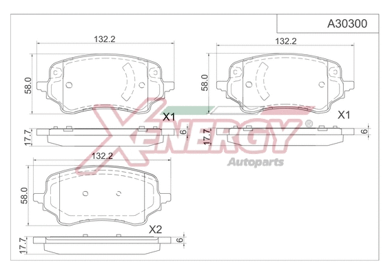 Brake Pad Set, disc brake (X41410)