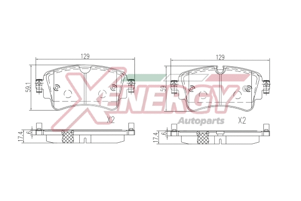 Brake Pad Set, disc brake (X41403)