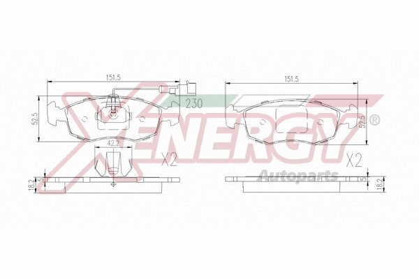 Brake Pad Set, disc brake (X41392)