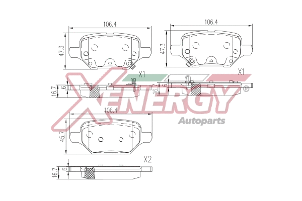 Brake Pad Set, disc brake (X41398)