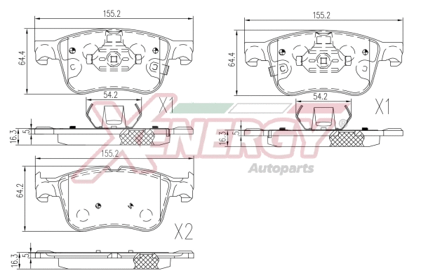 Brake Pad Set, disc brake (X41396)