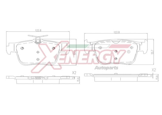 Brake Pad Set, disc brake (X41407)