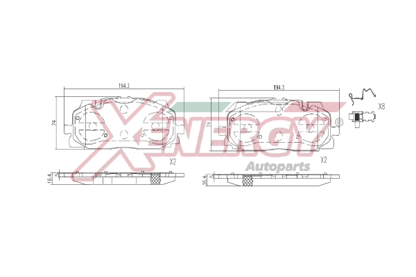 Brake Pad Set, disc brake (X41401)