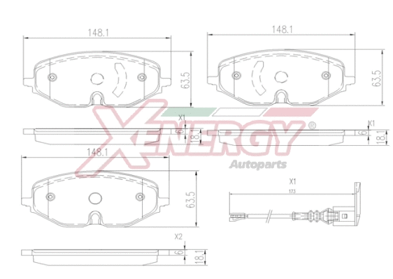 Brake Pad Set, disc brake (X41406)