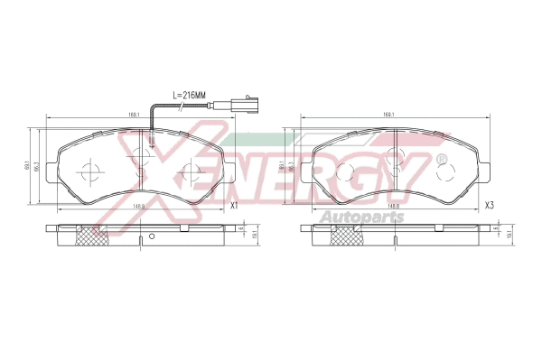 Brake Pad Set, disc brake (X40979)