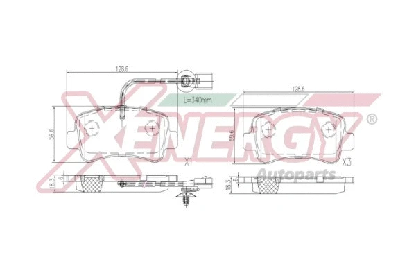Brake Pad Set, disc brake (X41088)