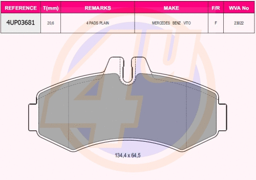 Brake Pad Set, disc brake (4UP03681)