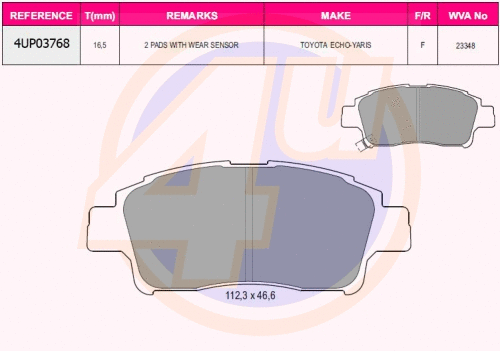 Brake Pad Set, disc brake (4UP03768)