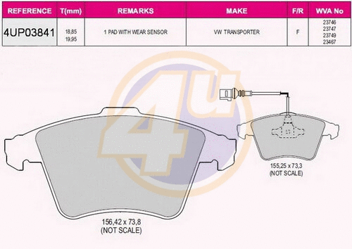 Brake Pad Set, disc brake (4UP03841)