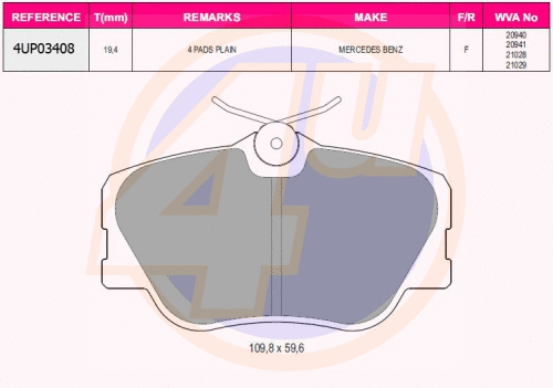 Brake Pad Set, disc brake (4UP03408)