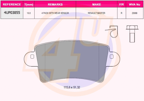 Brake Pad Set, disc brake (4UP03855)