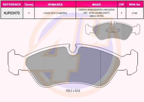 Brake Pad Set, disc brake (4UP03470)
