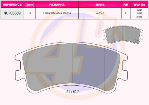 Brake Pad Set, disc brake (4UP03889)