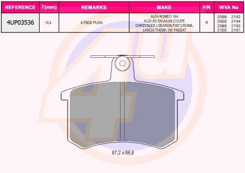 Brake Pad Set, disc brake (4UP03536)