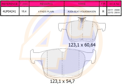 Brake Pad Set, disc brake (4UP04241)